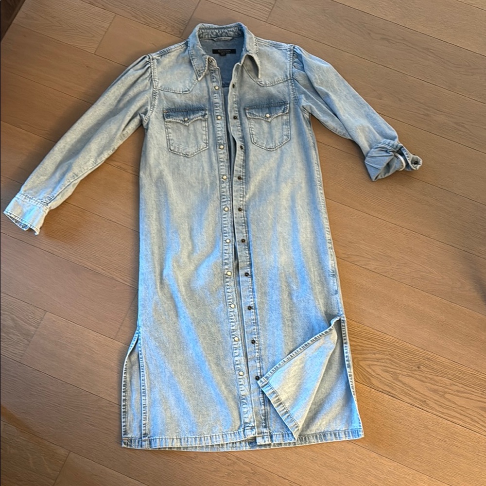 All Saints Light Blue Denim Midi Dress